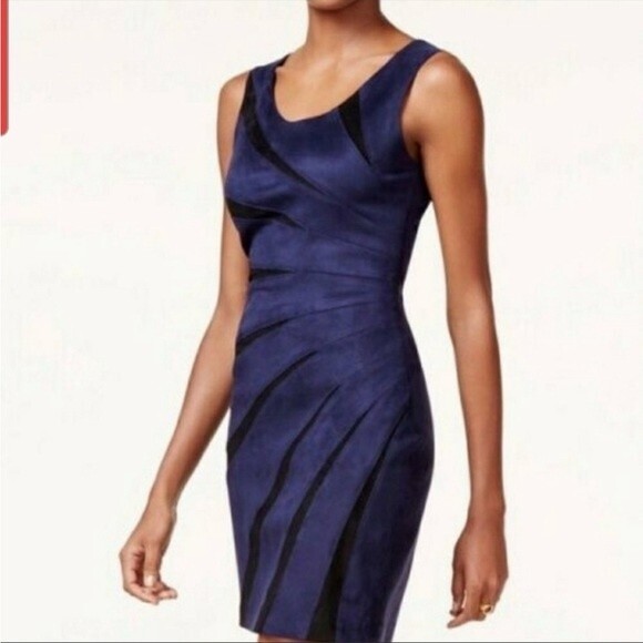 NWT Guess Blue and Black Starburst Dress Size 8 - Picture 2 of 11